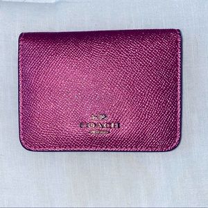 Coach, metallic card case with keychain